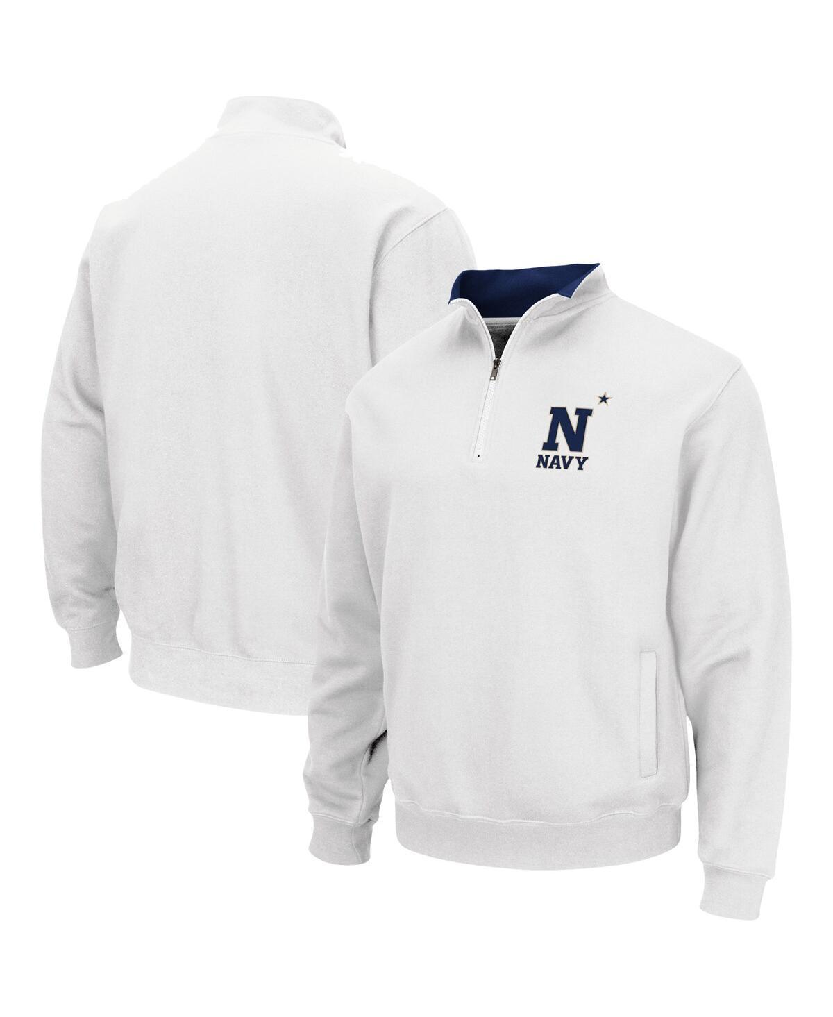 Mens Colosseum White Navy Midshipmen Tortugas Team Logo Quarter-Zip Jacket Product Image