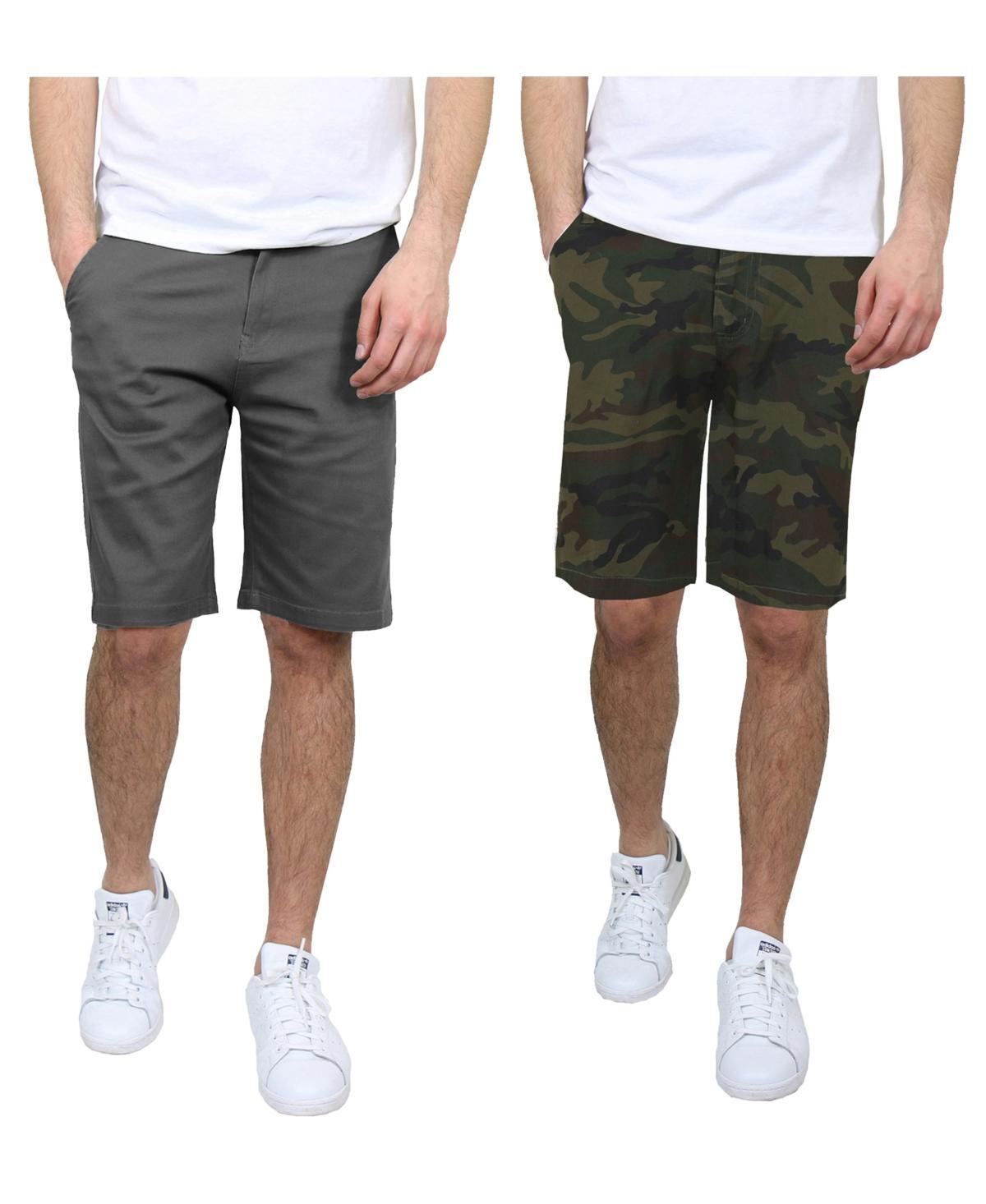 Galaxy By Harvic Mens 5 Pocket Flat Front Slim Fit Stretch Chino Shorts, Pack of 2 Product Image