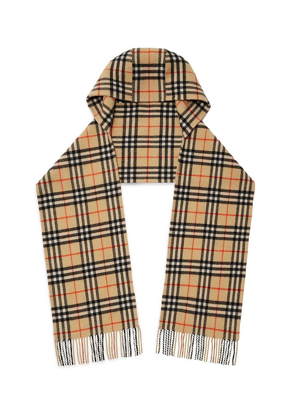 Mens Lola Check Hooded Cashmere Scarf Product Image