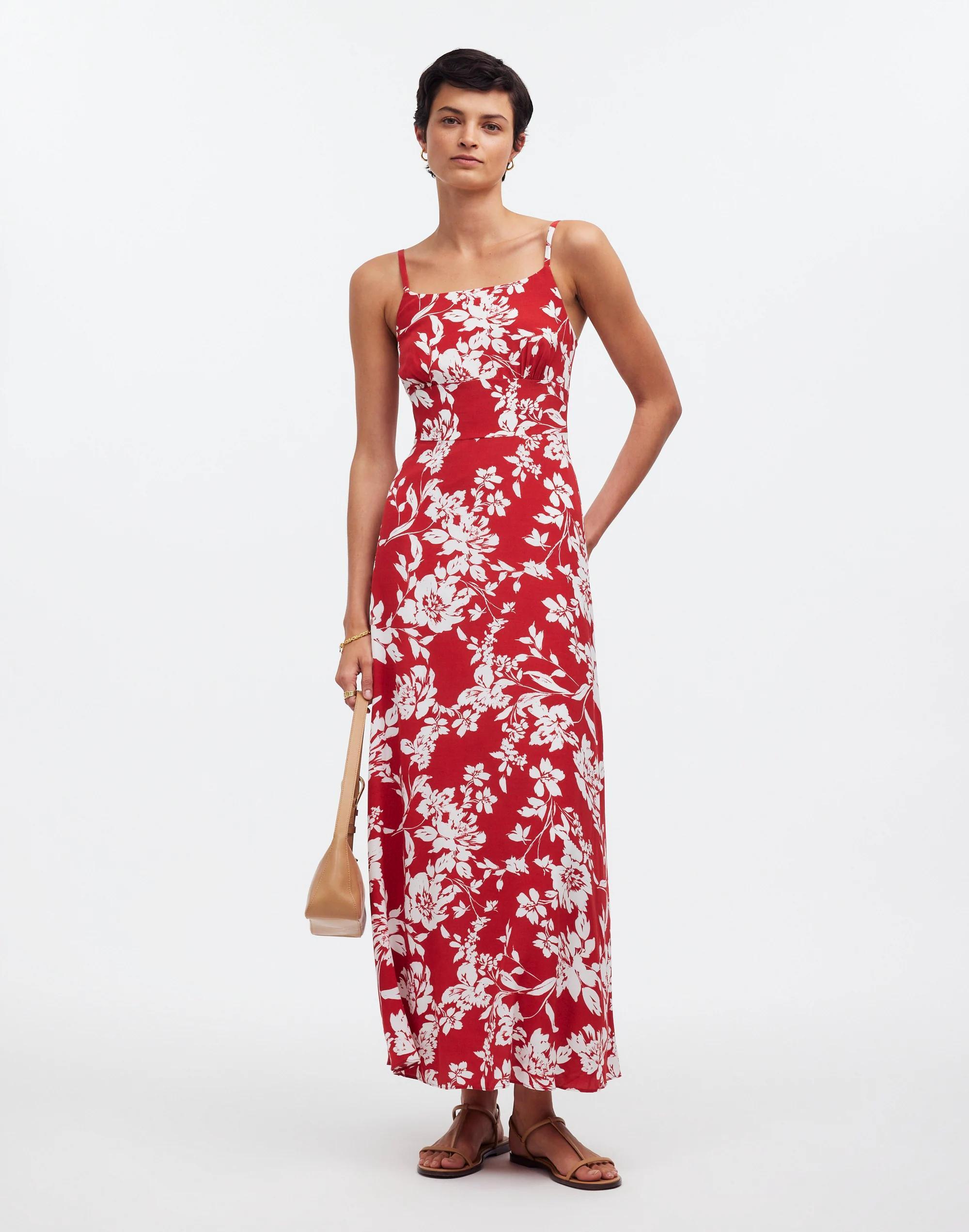 Square-Neck Tank Dress in Floral Product Image