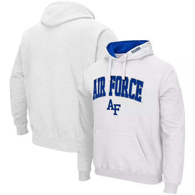 Mens Colosseum White Air Force Falcons Arch & Logo 3.0 Pullover Hoodie Product Image