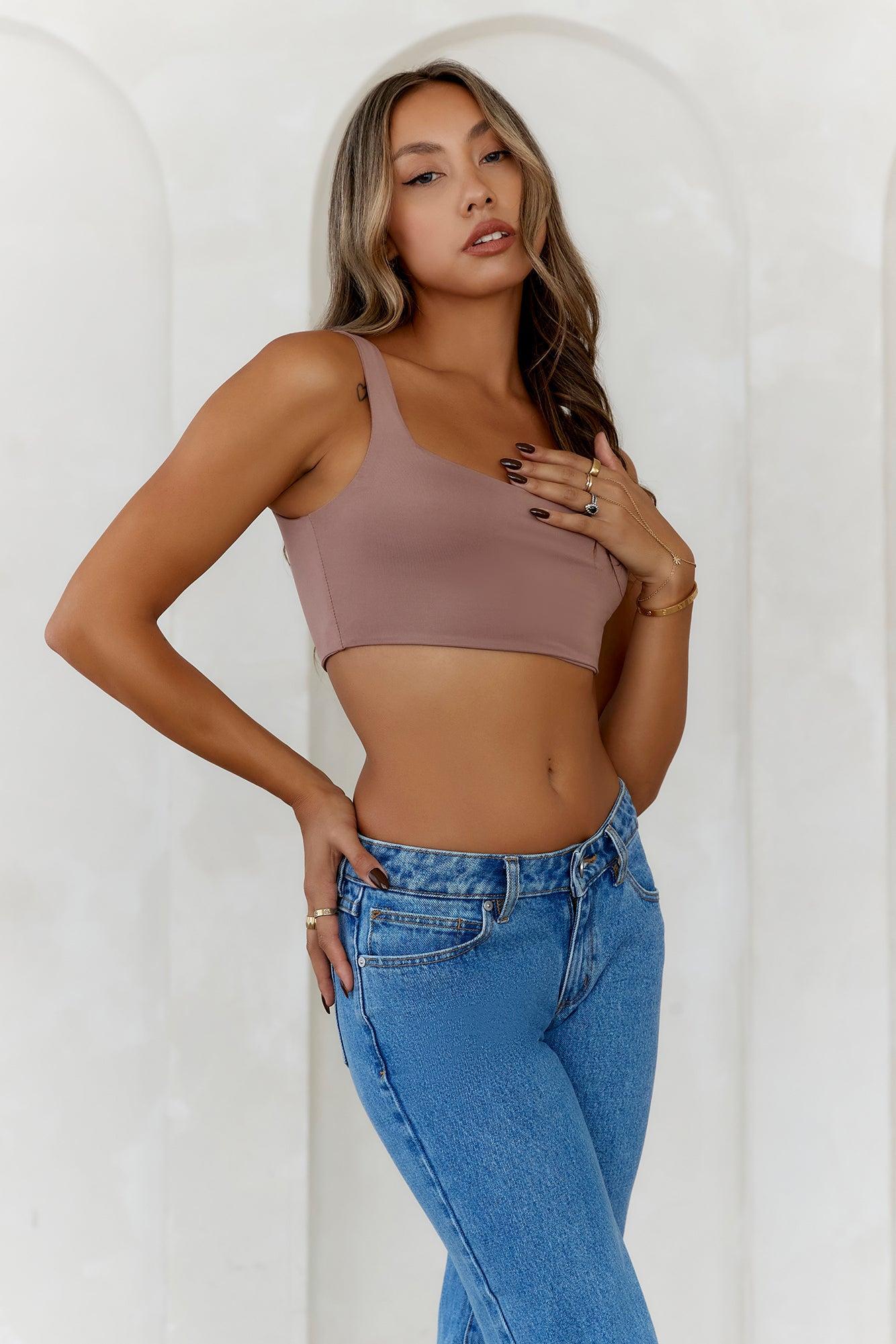 HELLO MOLLY BASE Style Essential Crop Top Mocha Product Image