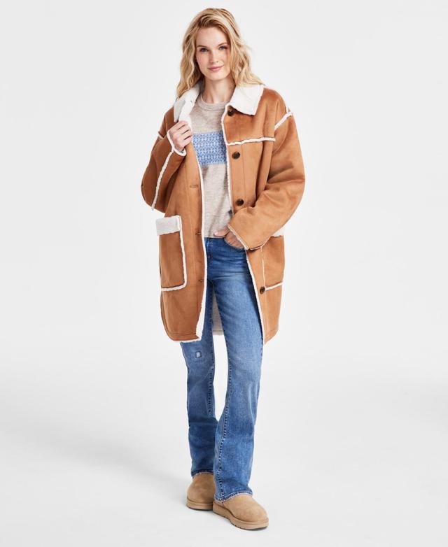 UGG Takara Luxefluff Mid Jacket (Chestnut) Women's Jacket Product Image