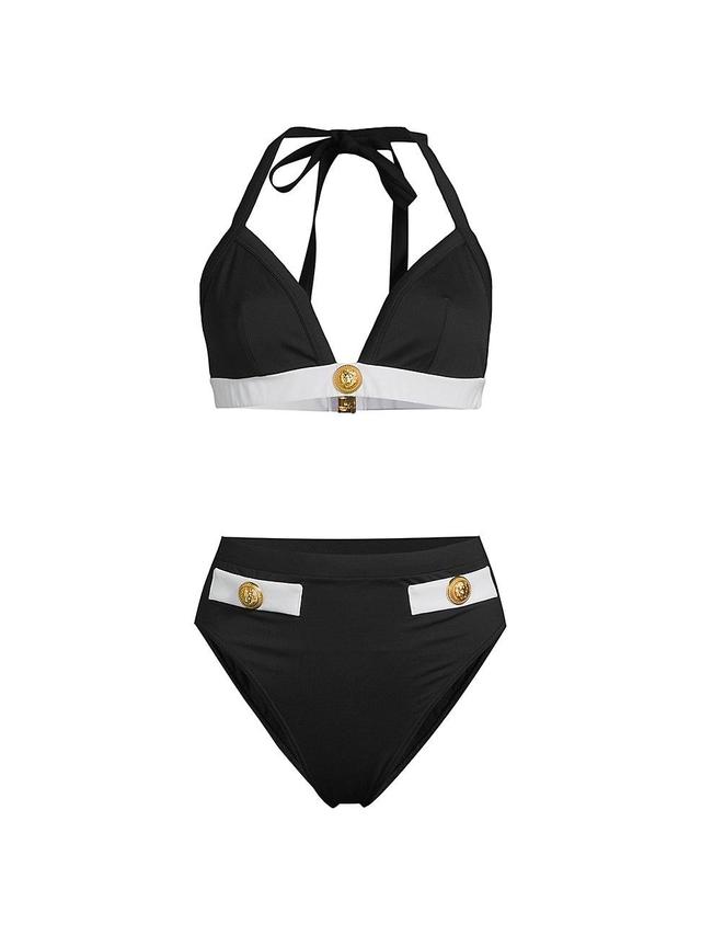 Womens Two-Tone Triangle Bikini Top Product Image