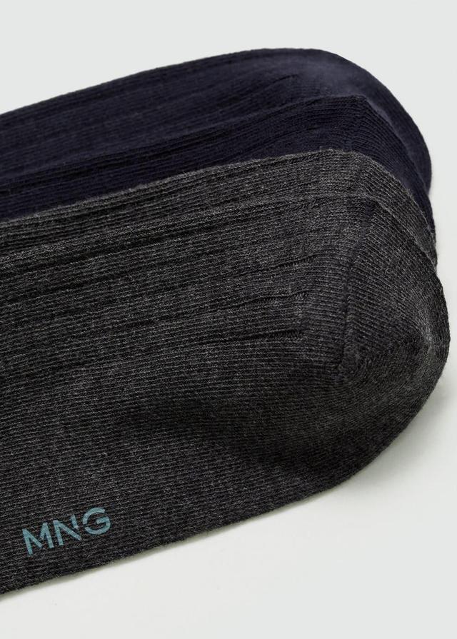 Pack of 2 ribbed cotton socks - Men | MANGO USA Product Image