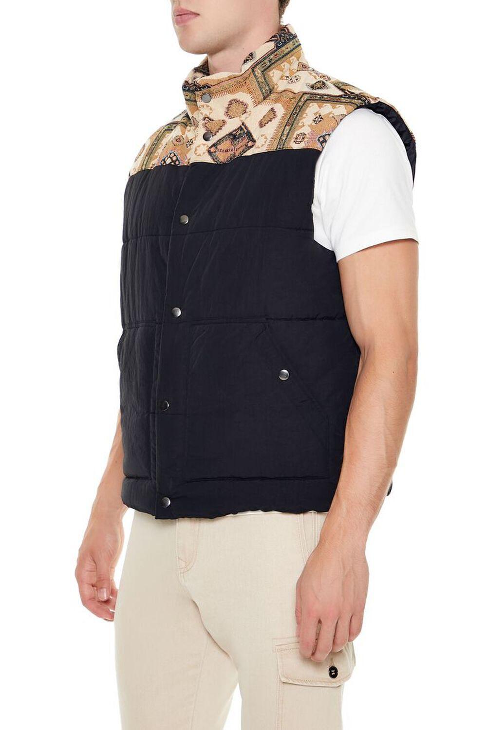 Paisley Colorblock Zip-Up Vest | Forever 21 Product Image