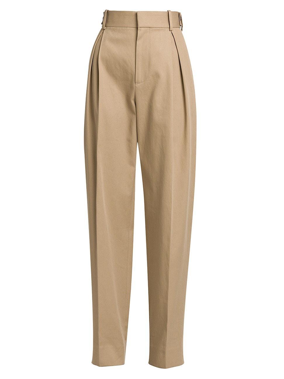 Womens Straight-Leg Cotton Twill Trousers product image