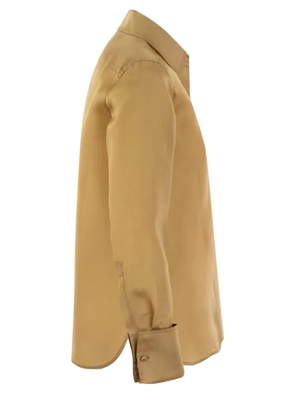 MAX MARA Nola Silk Organza Shirt In Brown Product Image