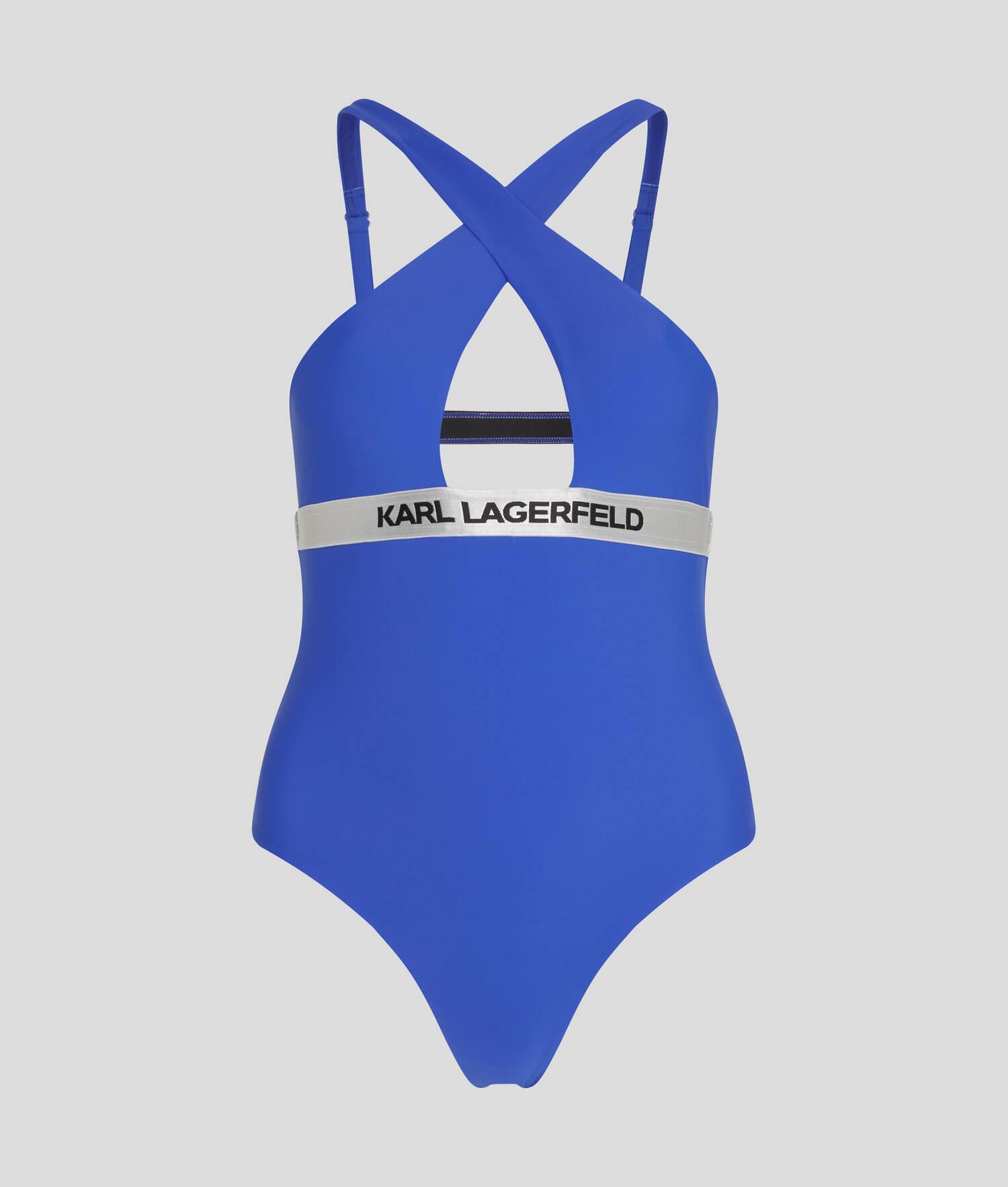 KARL LOGO HALTER SWIMSUIT Product Image