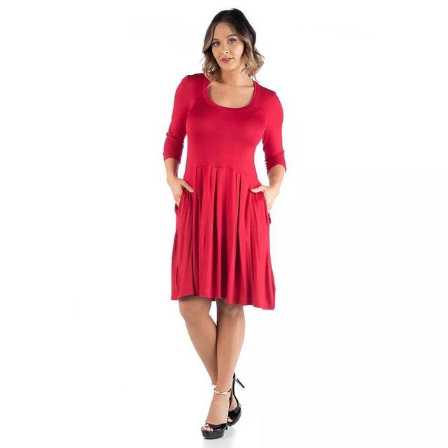 Plus Size 24Seven Comfort Apparel Fit and Flare Dress, Womens Product Image