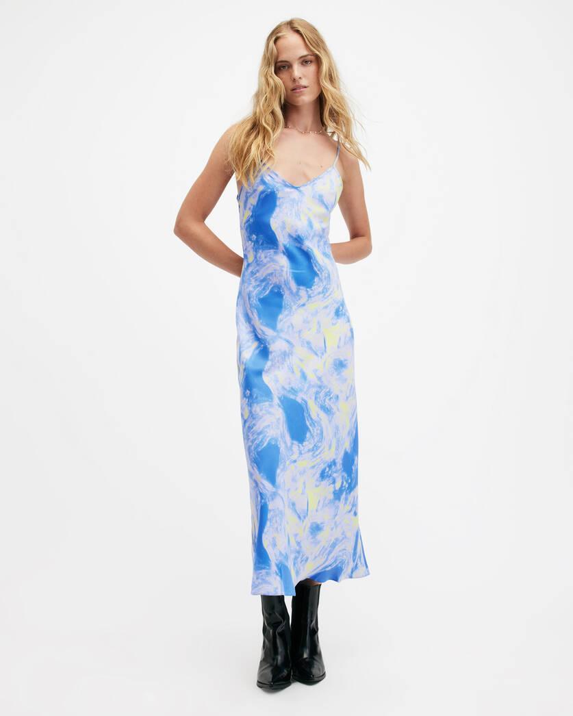 Bryony Spiral Print Midi Slip Dress Product Image