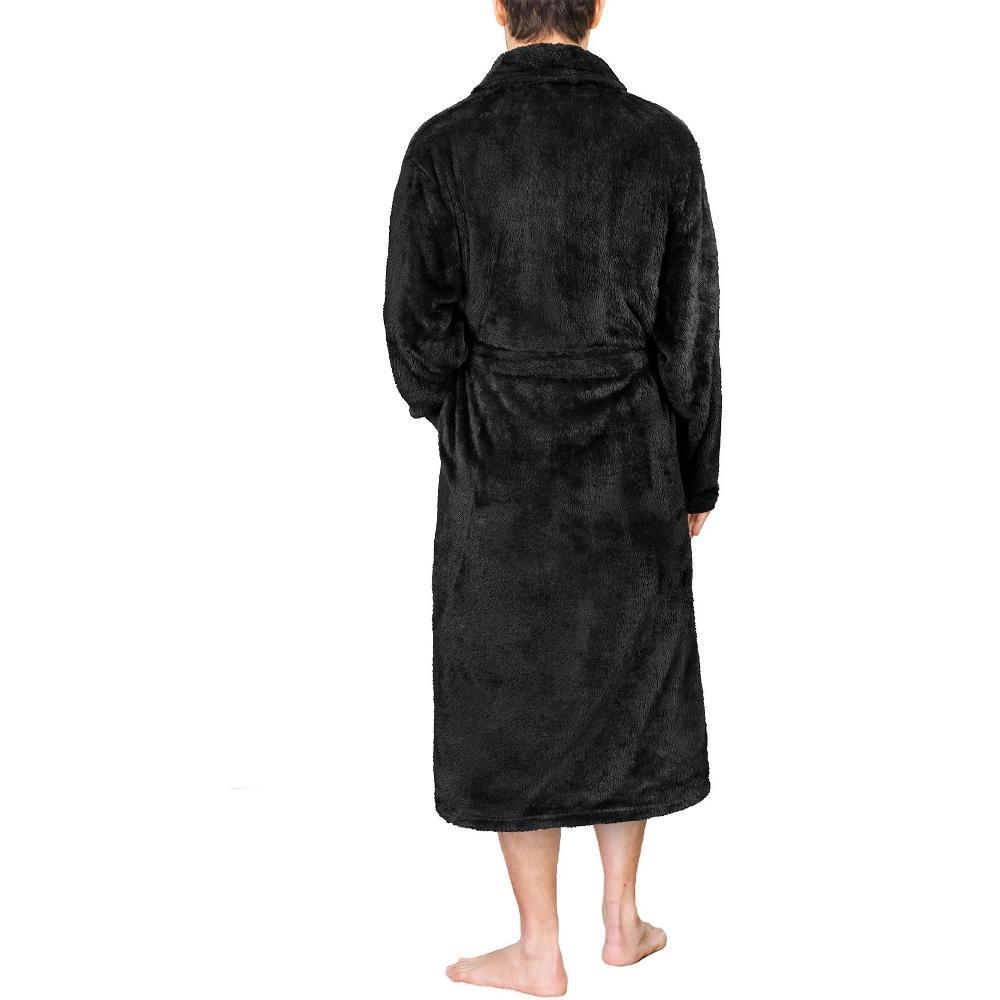 PAVILIA Mens Soft Robe, Plush Fluffy Fleece Bathrobe Men, Long Faux Shearling Shaggy Spa with Shawl Collar Product Image