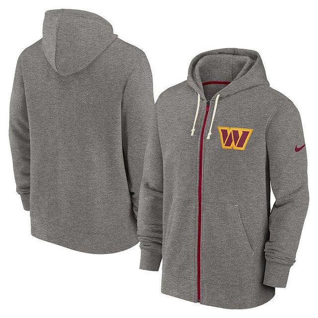 Mens Nike Heather Charcoal Washington Commanders Historic Lifestyle Full-Zip Hoodie Product Image