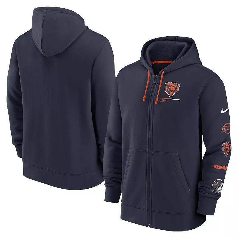 Mens Nike Chicago Bears Surrey Full-Zip Hoodie Blue Product Image