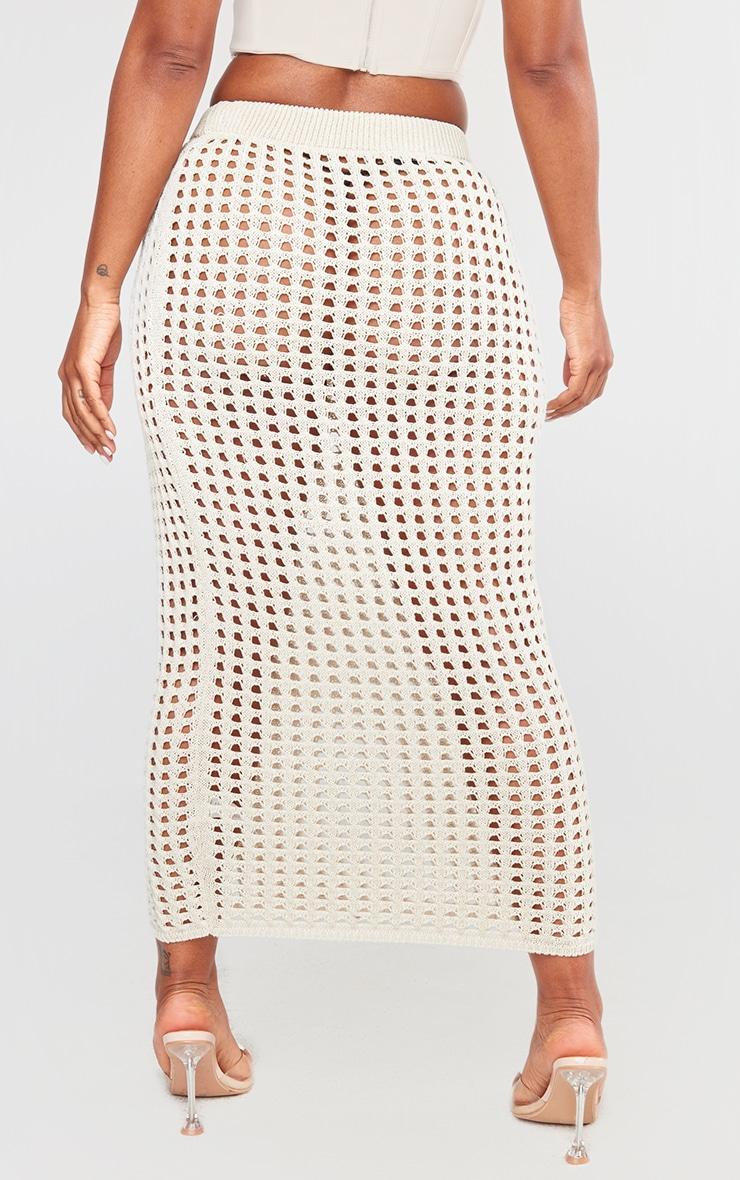 Shape Stone Crochet Knit Low Rise Maxi Skirt Product Image