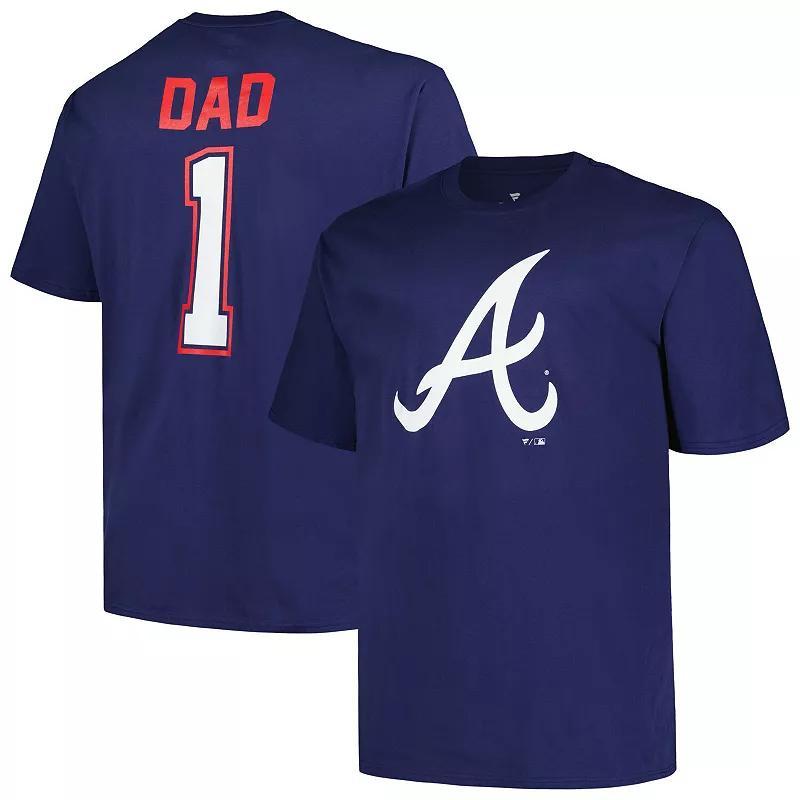 Mens Profile Atlanta Braves Big & Tall #1 Dad T-Shirt Blue Product Image