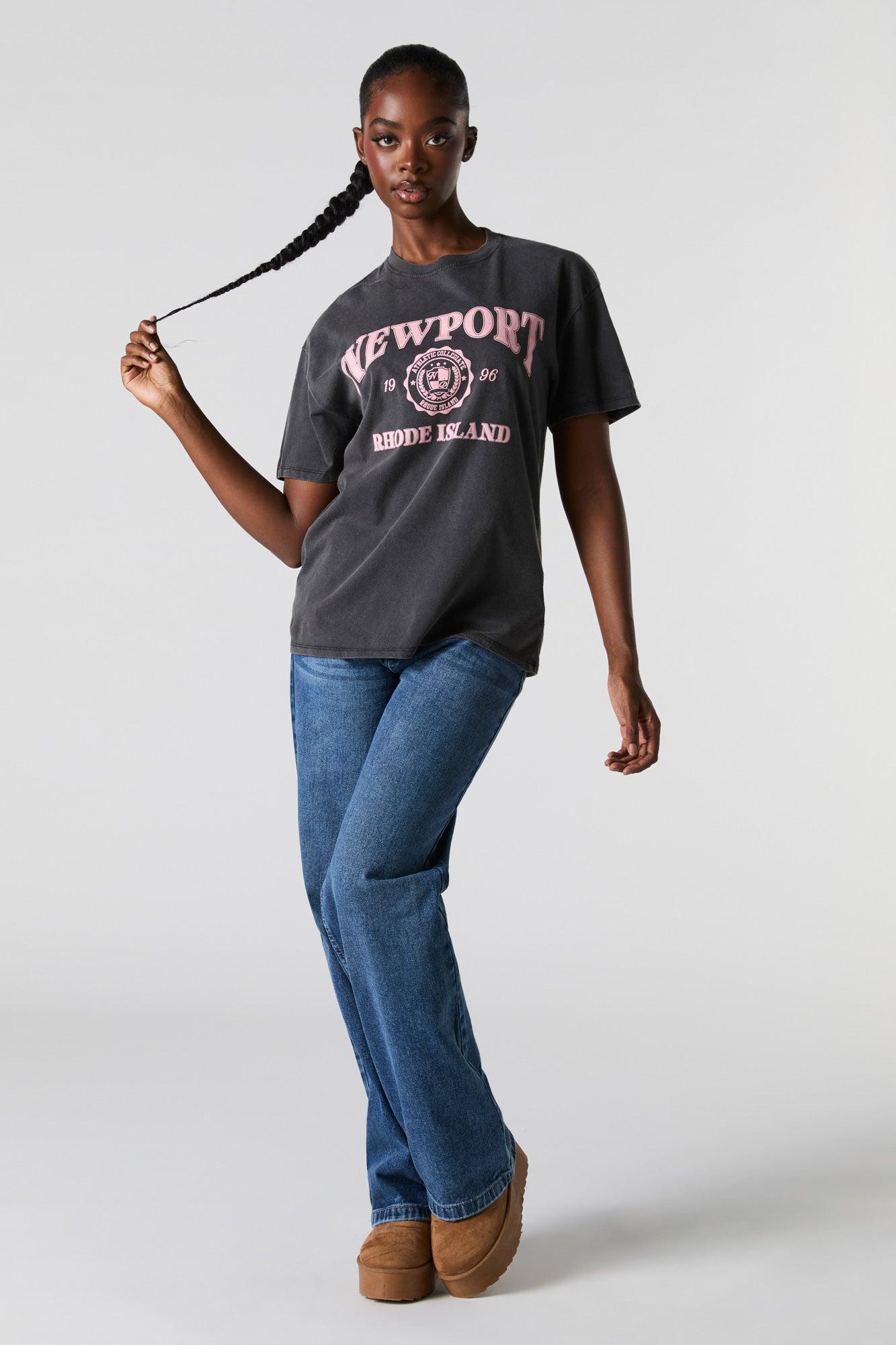 Newport Graphic Washed Boyfriend T-Shirt Female Product Image