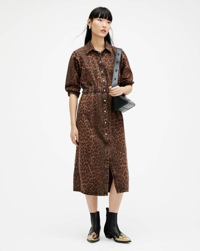 Osa Leopard Print Denim Dress Product Image