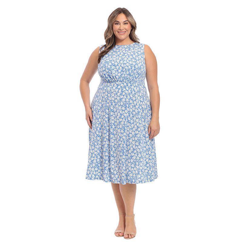 Plus Size London Times Midi Dress, Womens Product Image