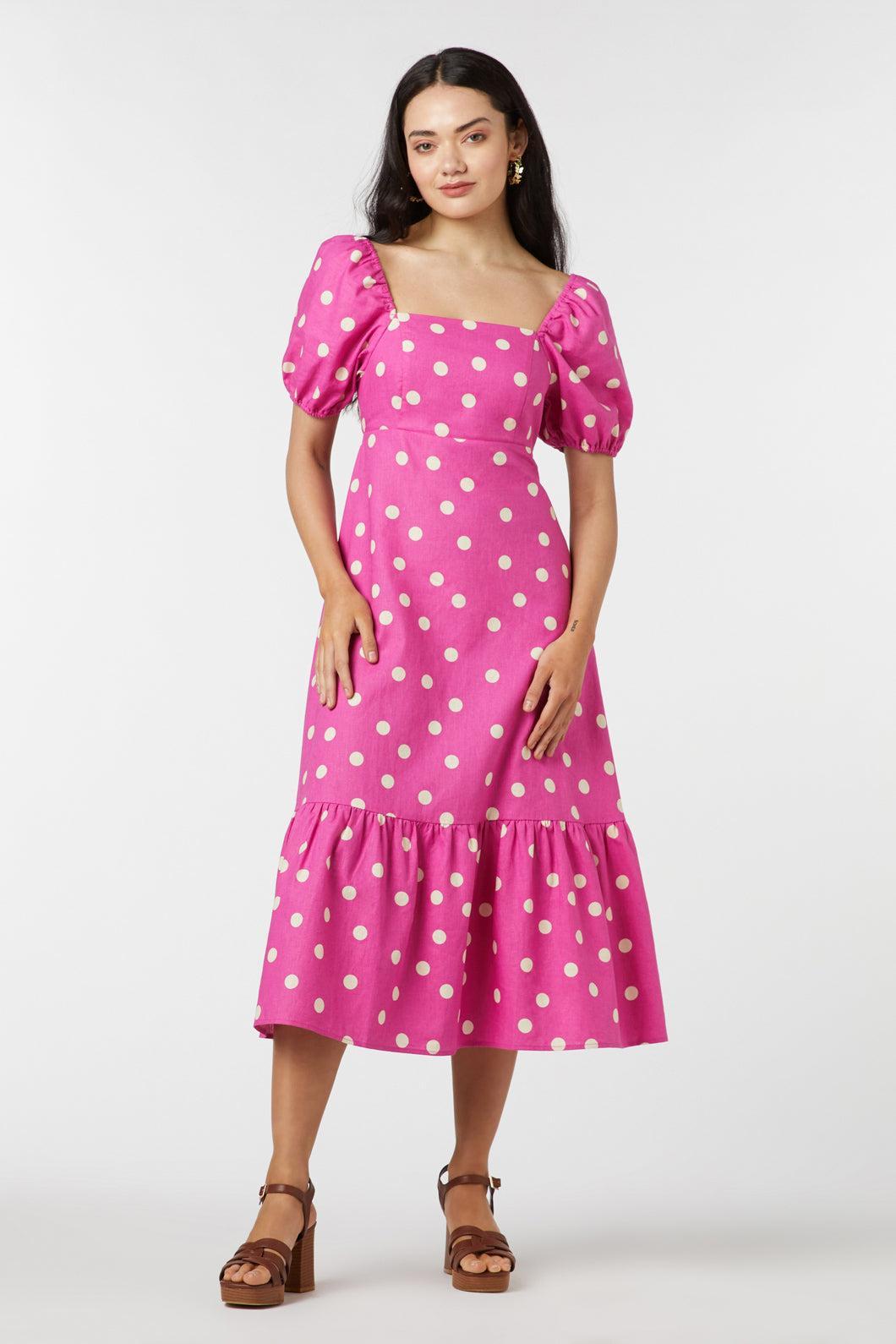 Lucy Polka Dot Midi Dress Product Image