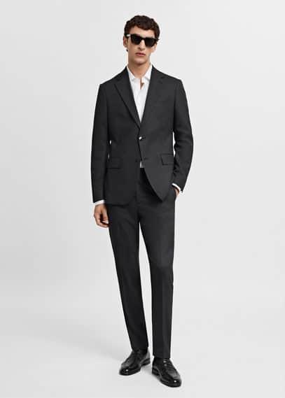 Stretch fabric slim-fit suit blazer - Men | MANGO USA Product Image