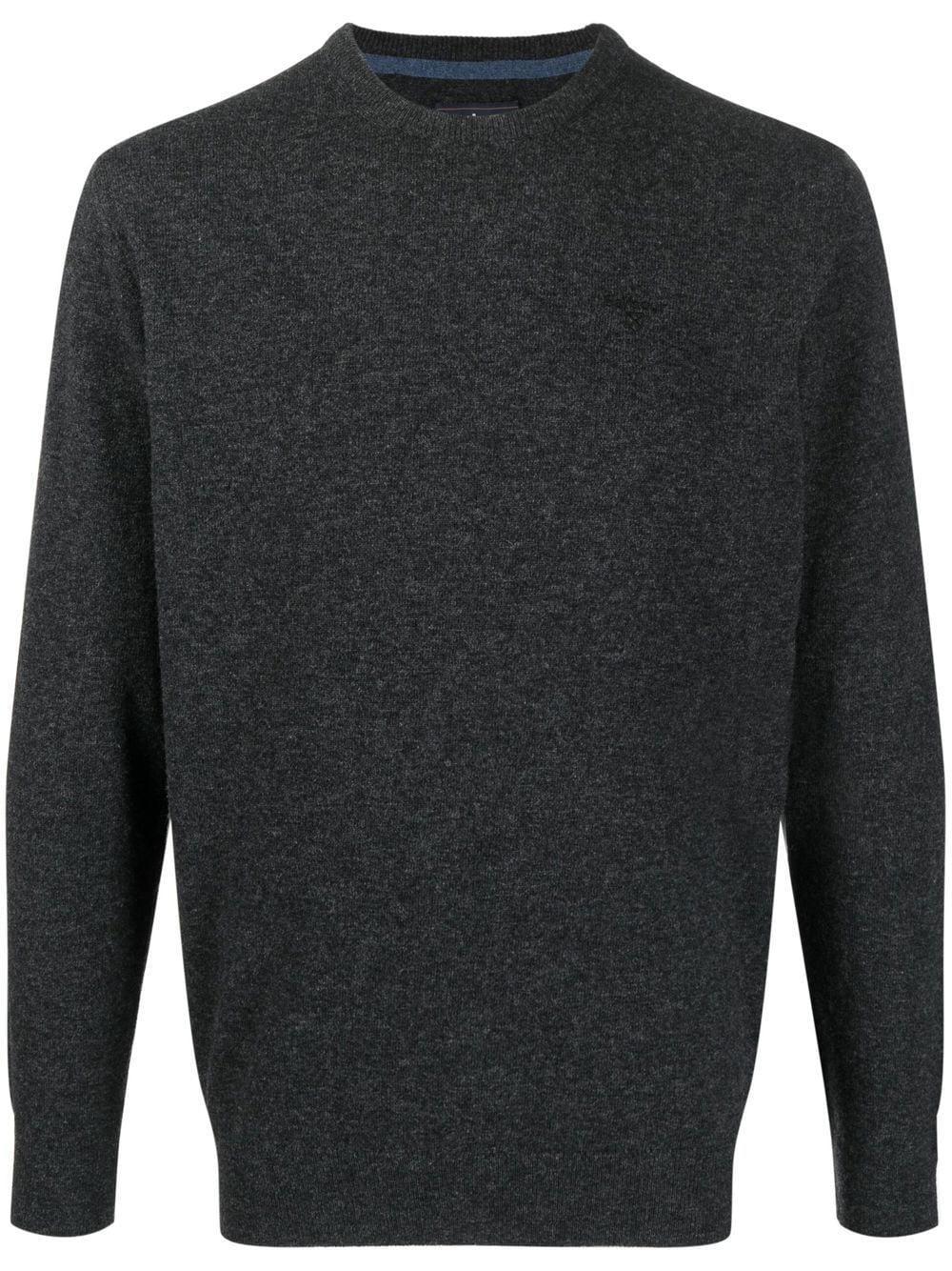 Crew Neck Wool Jumper In Grey Product Image