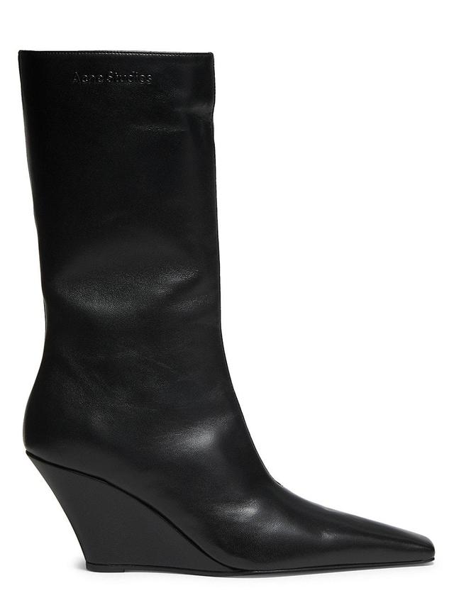 Womens Brancesca 80MM Leather Wedge Boots Product Image