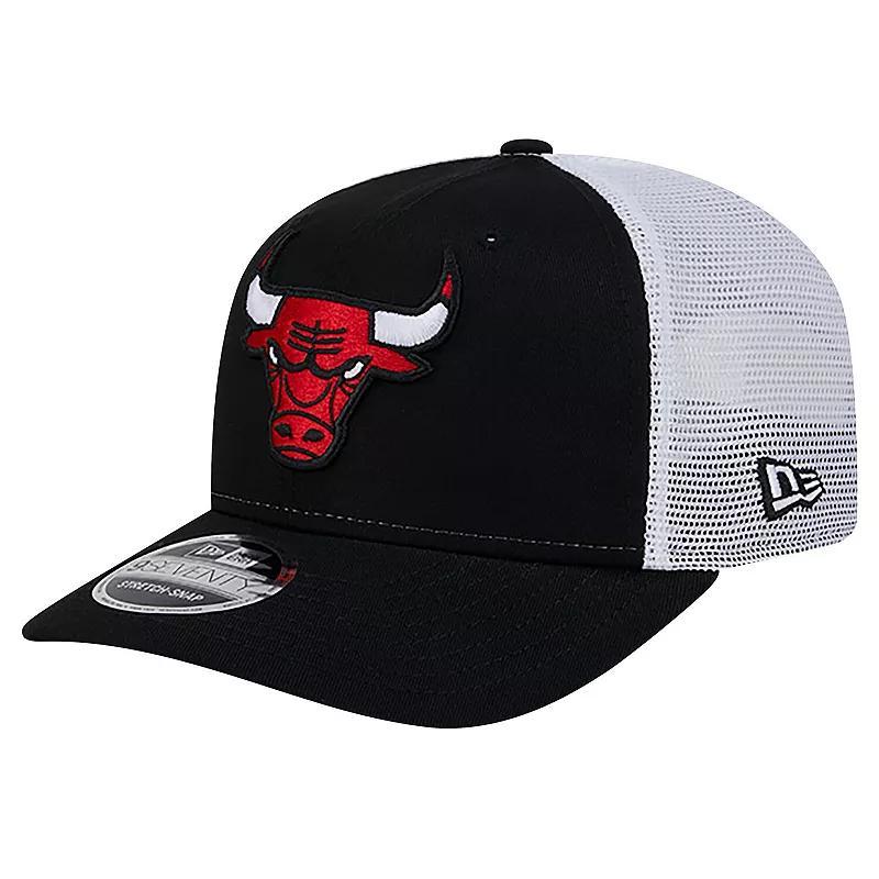 Mens New Era /White Chicago Bulls Trucker 9SEVENTY COOLERA Stretch-Snap Hat Product Image