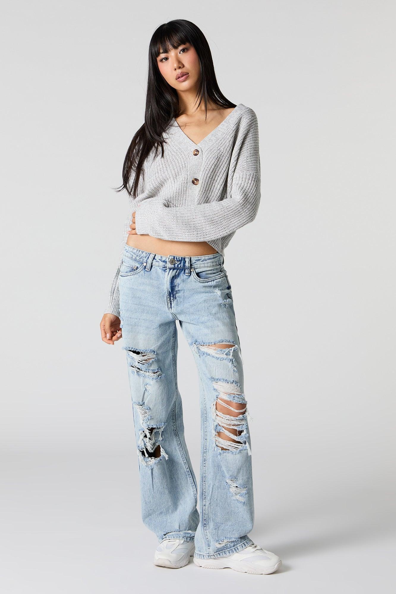 Medium Wash Distressed Low Rise Skater Jean Female Product Image