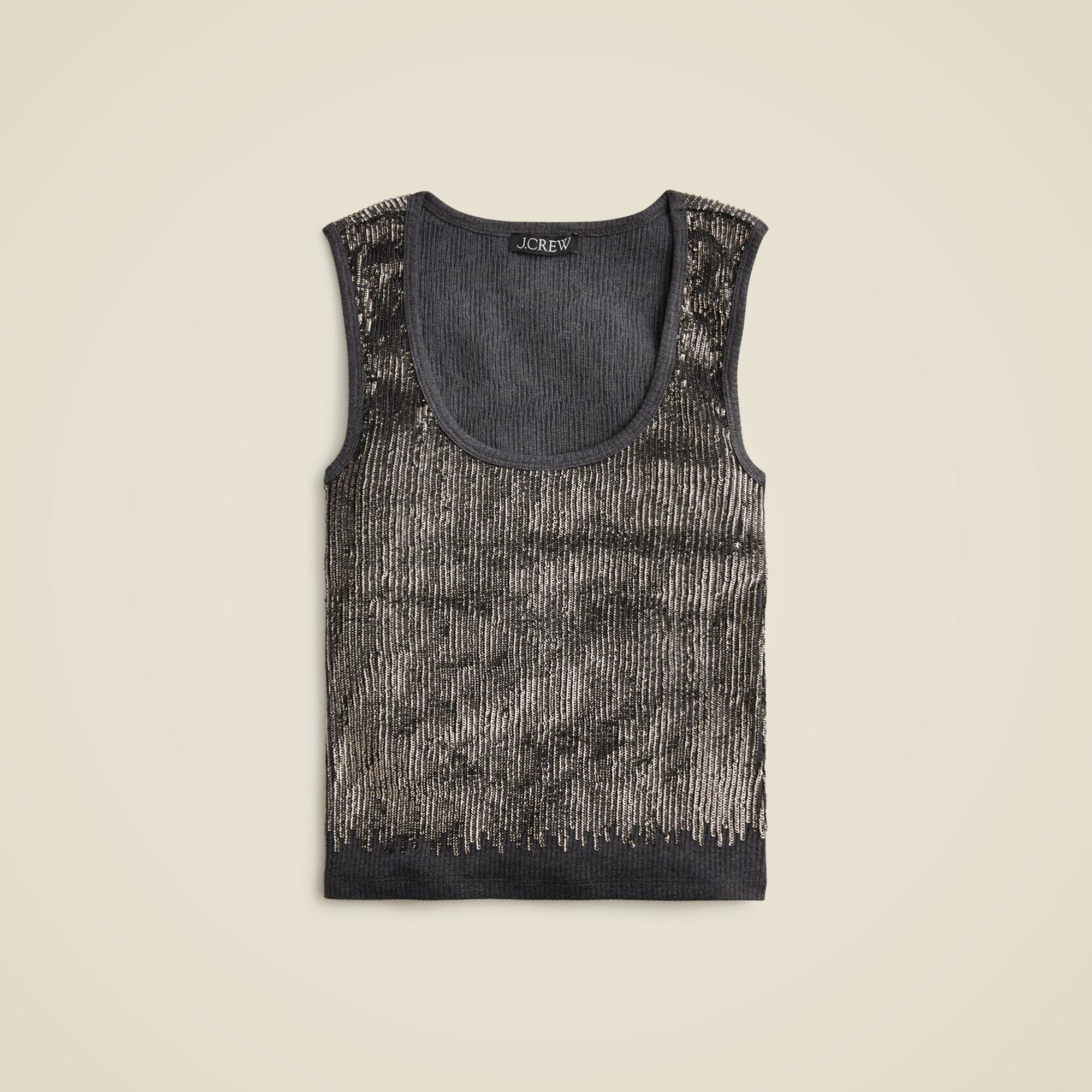 Vintage rib sequin-embellished tank top Product Image