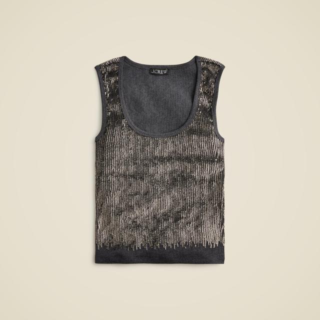 Vintage rib sequin-embellished tank top Product Image