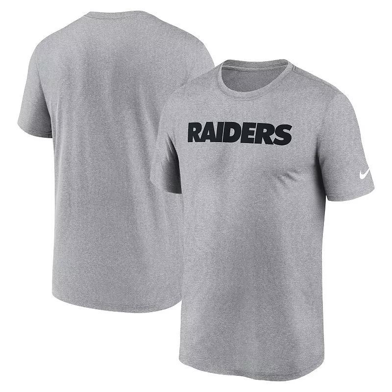 Mens Nike Heather Gray Las Vegas Raiders Primetime Legend Wordmark Performance T-Shirt Product Image