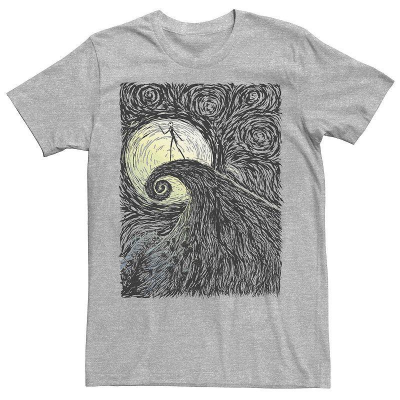 Disneys The Nightmare Before Christmas Mens Spiral Hill Portrait Tee Athletic Grey Product Image