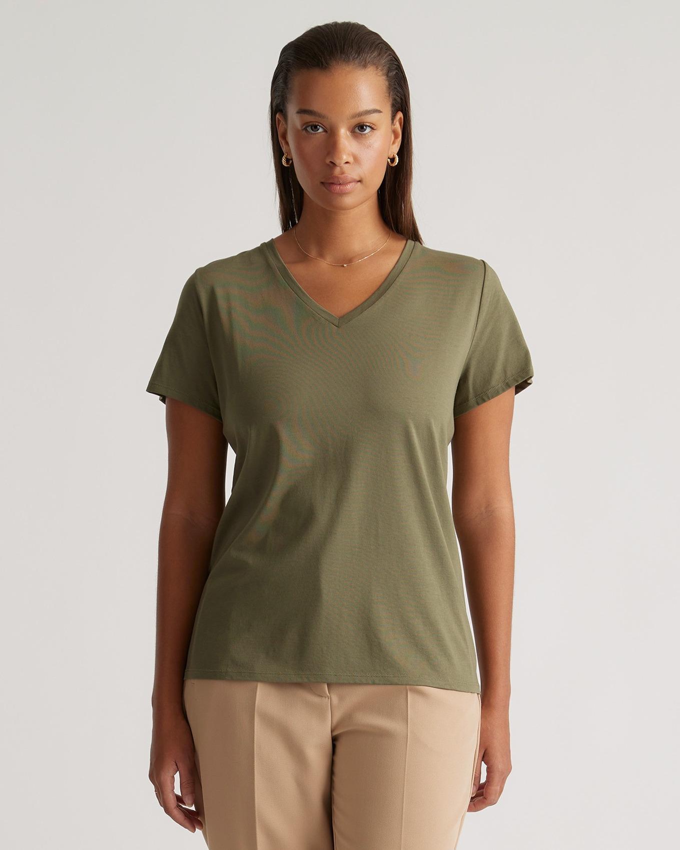 Cotton Modal V Neck Tee Product Image