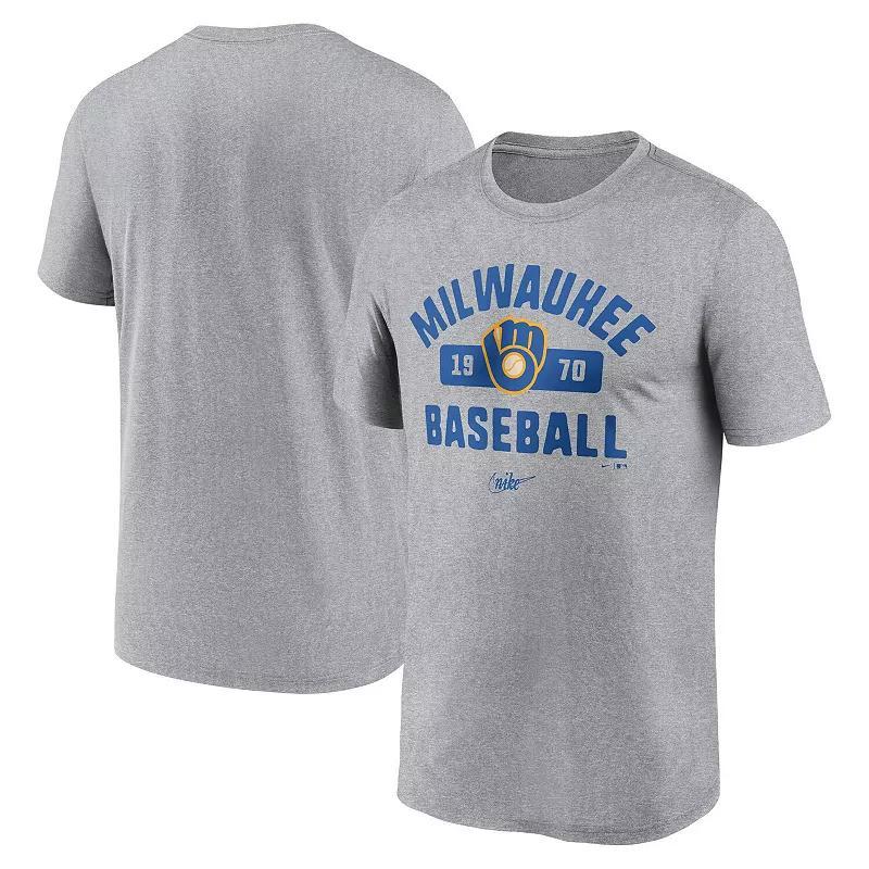 Mens Nike Heather Gray Milwaukee Brewers Legend T-Shirt Product Image