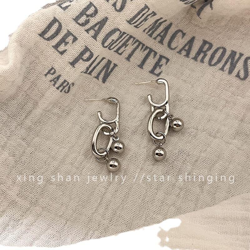 Silver Tone Open Hoop Drop Earring Product Image