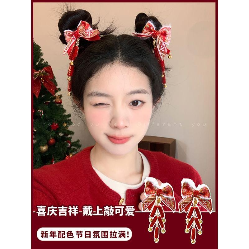 Set of 2: Lunar New Year Bow Hair Clip Product Image