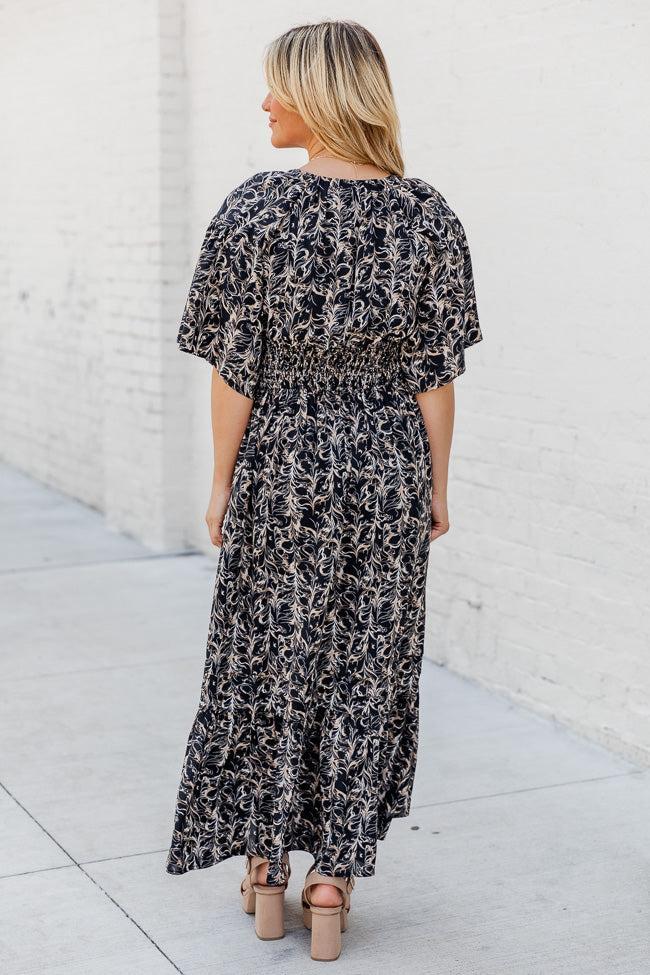 Simply Stunning Black Floral Flutter Sleeve Maxi Dress FINAL SALE Product Image