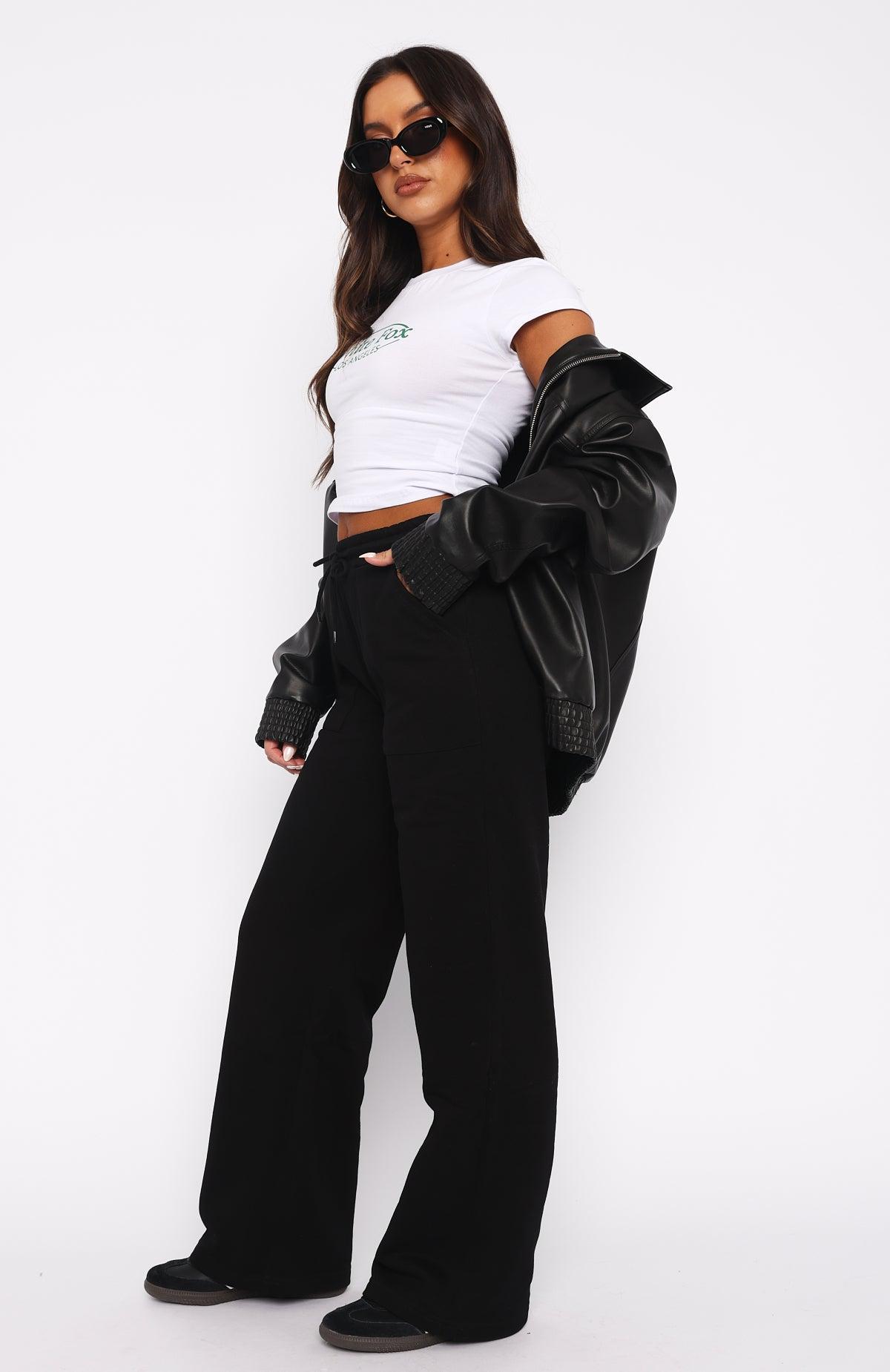 You'd Love It Here Wide Leg Sweatpants Black Product Image