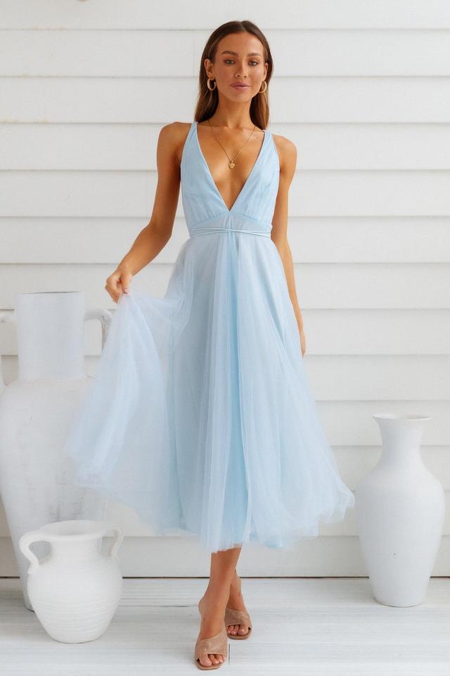 Summer Cinderella Midi Dress Blue Product Image