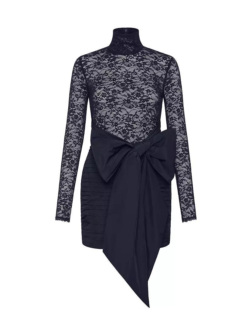 Nicky Hilton x Rebecca Vallance Delta Lace & Taffeta Bow Minidress Product Image