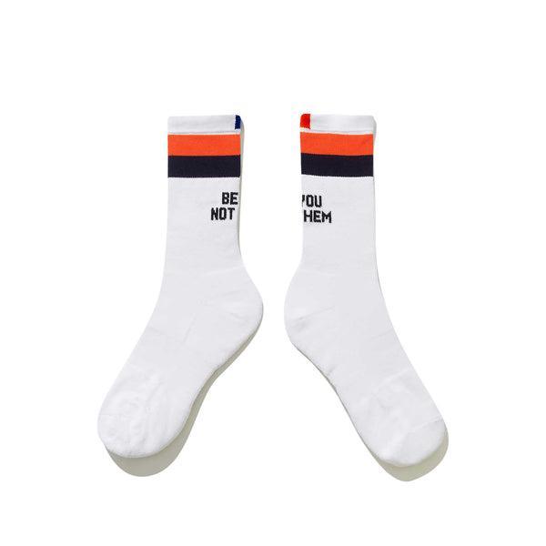 The Women's Be You Not Them Sock - White/Navy Product Image