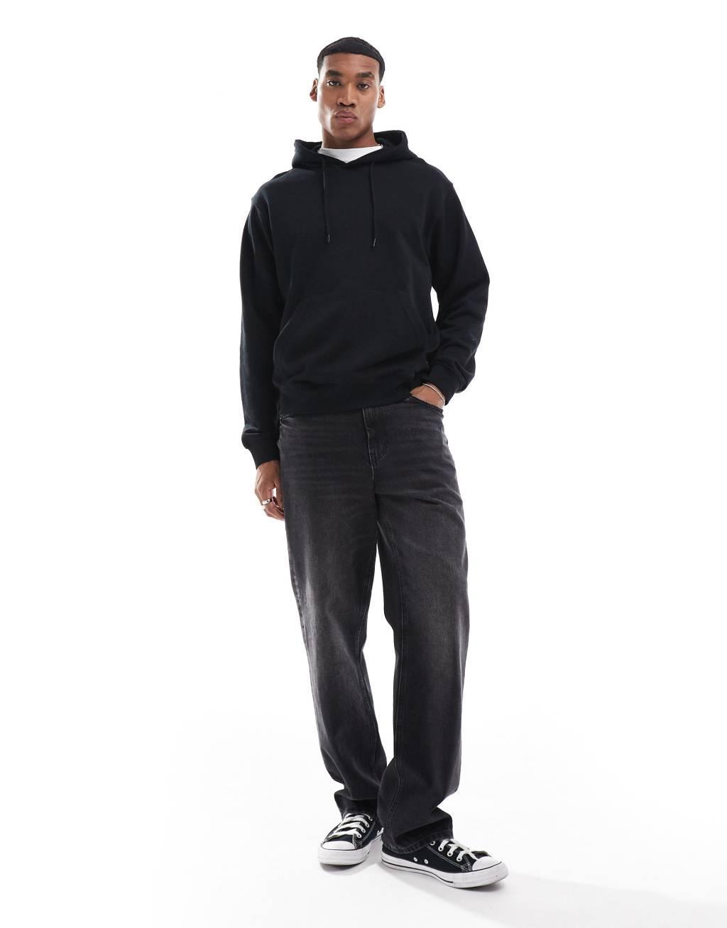 Jack & Jones super oversized hoodie in black  Product Image