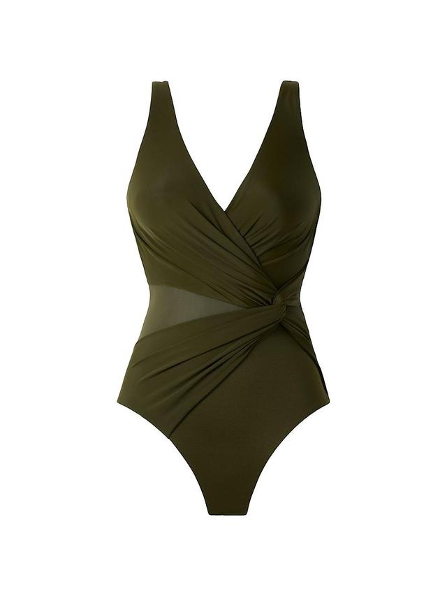 Womens Illusion Circe V-Neck One-Piece Swimsuit Product Image