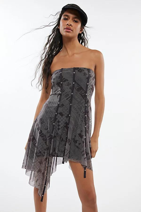 Silence + Noise Quincey Strapless Mesh Mini Dress Womens at Urban Outfitters Product Image