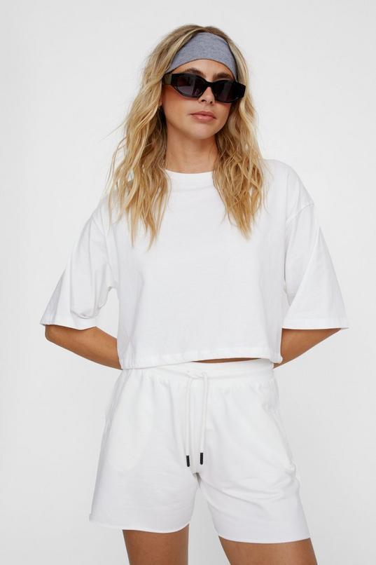 Elasticated T-Shirt And Sweat Shorts Two Piece Set Product Image