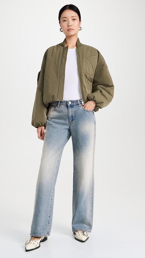 GANNI Light Twill Oversized Short Bomber Jacket | Shopbop Product Image