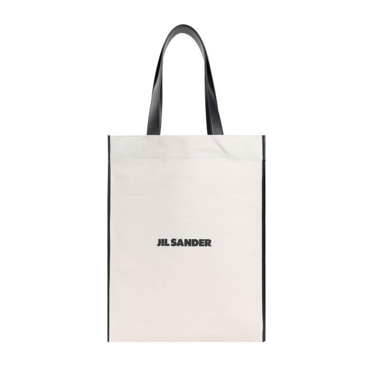 JIL SANDER Canvas Tote Bag With Contrast Trim In Nude & Neutrals Product Image