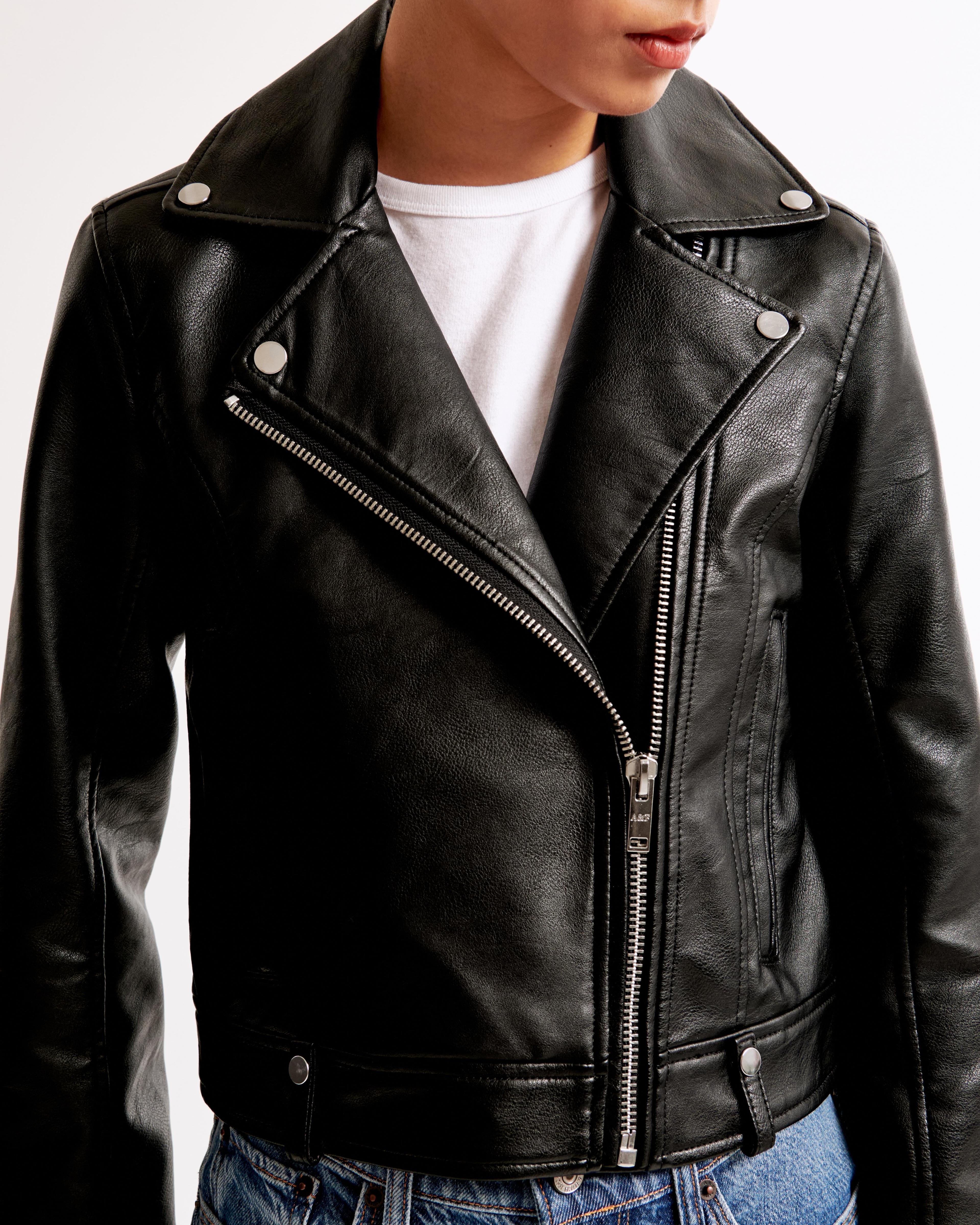 Vegan Leather Moto Jacket Product Image