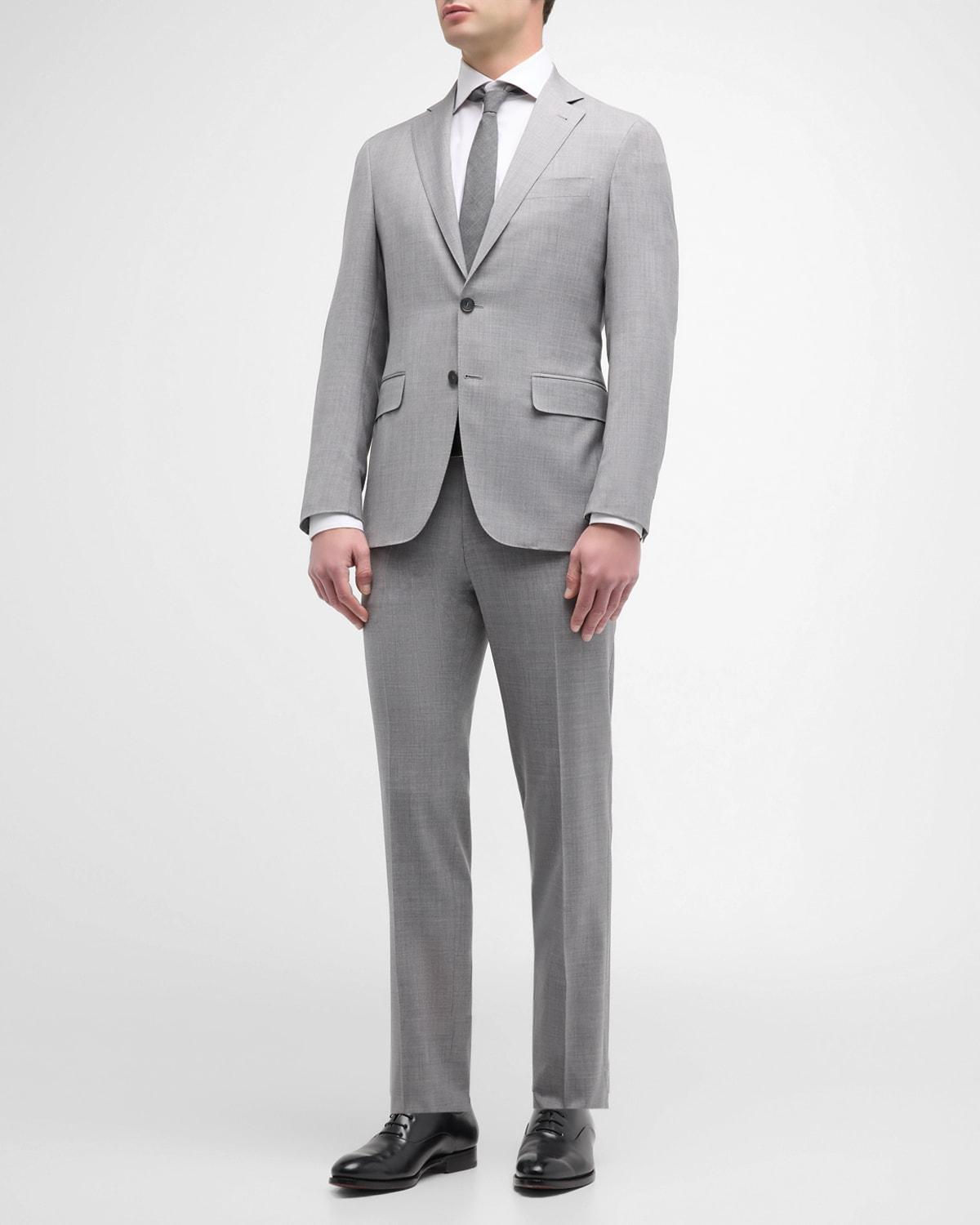 Mens Super 130s Wool Heathered Suit Product Image